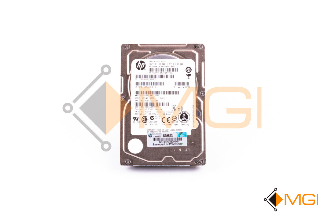 652625-001 HPE 146GB 15K 6G SAS SFF HARD DRIVE FRONT VIEW 