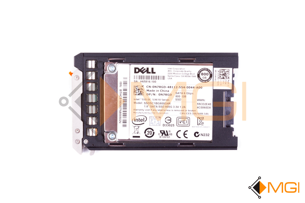 N7RGD DELL INTEL 800GB SATA 6GBPS 1.8 SSD HD FRONT VIEW 