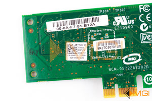 9RJTC DELL BROADCOM 5722 1GBE PCI-E SINGLE PORT NETWORK CARD DETAIL VIEW