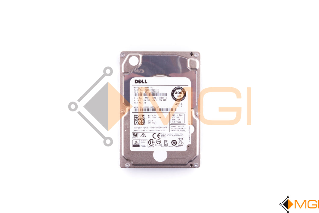 MTV7G DELL 300GB 10K SAS 2.5 6GBPS HDD FRONT VIEW 