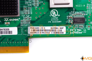 111-00481 NETAPP QLE2564 QLOGIC 8GB FC QUAD PORT PCIE HBA REAR DETAIL VIEW