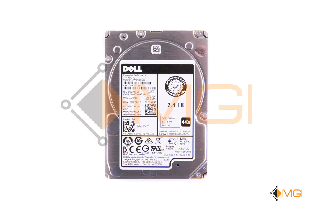 36YG1 DELL 2TB 7.2k 12G 2.5” SAS 4KN HDD FRONT VIEW 