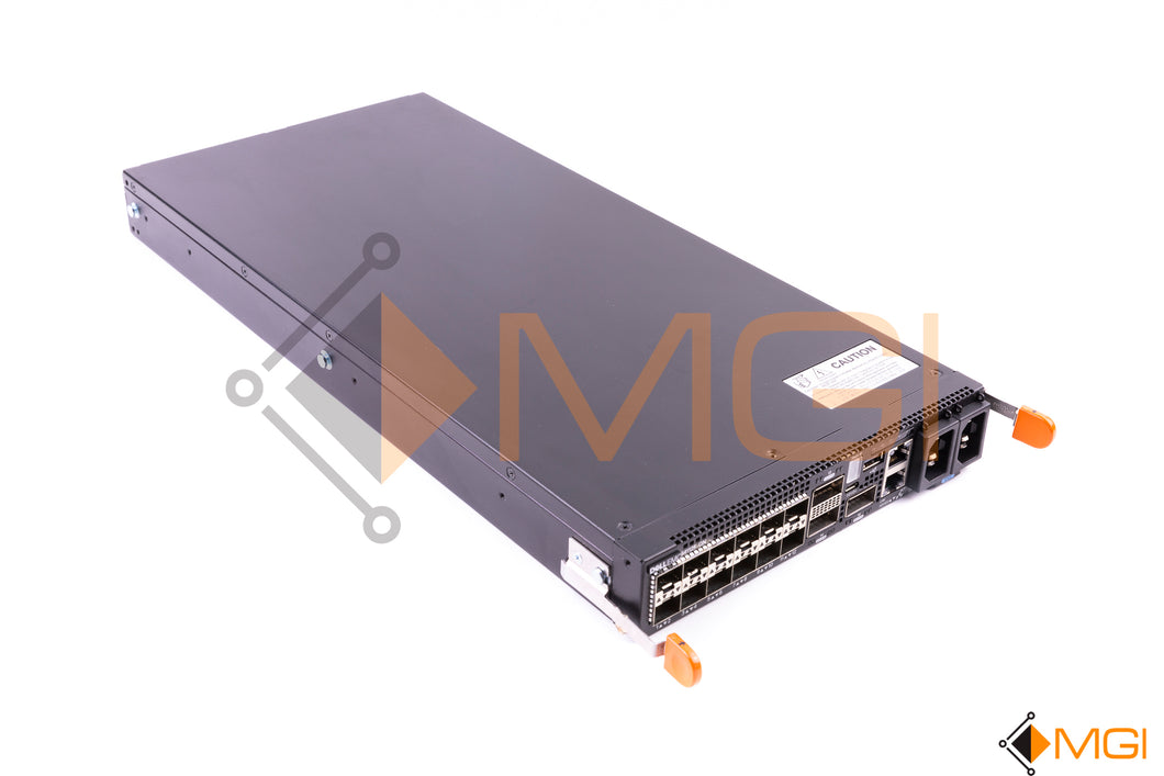 S4112F-ON DELL NETWORKING 12P SFP+ 3P QSFP28 OS10 SWITCH  2 AC POWERS FAN TO I/O  FRONT VIEW
